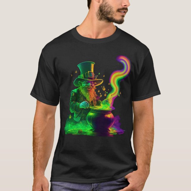Neon Leprechaun Rainbow T-Shirt (Vorderseite)