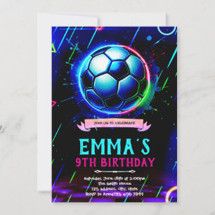 Neon-Leuchten Fußball-Einladung Einladung