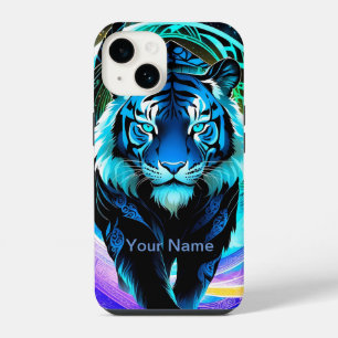 Neon leuchtender Tiger mystisch und ätherisch iPhone 14 Hülle