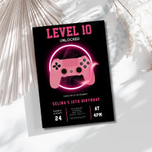 Neon Level 10 freigeschaltet Videospiel Geburtstag