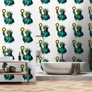 Neon Liberty — Graffiti Style Statue of Liberty Ar Tapete