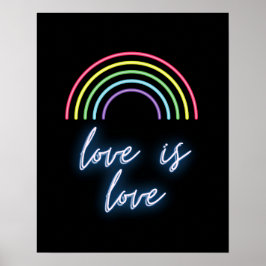 Neon Liebe ist Liebe Regenbogen Poster