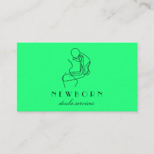 Neon Liebe Pflege Design mit weiblichem Baby Visitenkarte