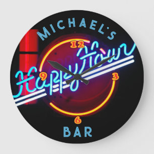 Neon Light BAR Personalisiert SIGN Man Cave Large  Große Wanduhr
