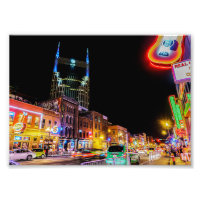 Neon Light Broadway in Nashville Tennessee - Print