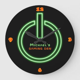 Neon Light GAMING DEN Personalized Power Sign Große Wanduhr