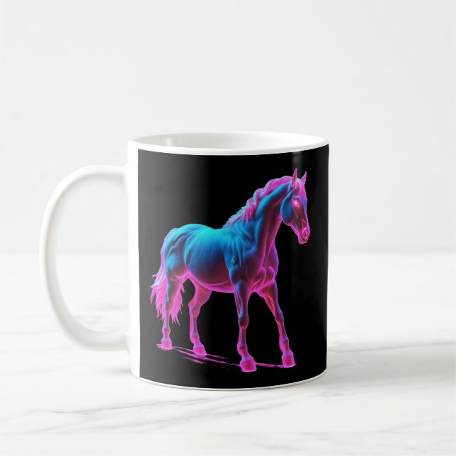 Neon Light Horse Skulptur Kaffeetasse (Links)