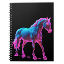 Neon Light Horse Skulptur