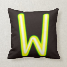 Neon Light Letter W Cushion Kissen