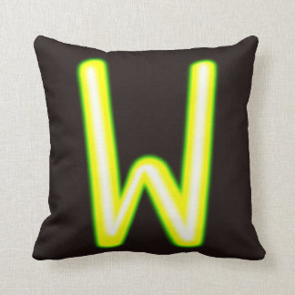 Neon Light Letter W Cushion Kissen