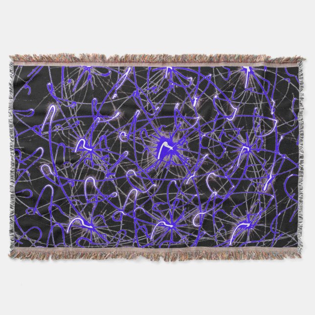 Neon Light Trails – Premium Woven Blanket Decke (Vorderseite)