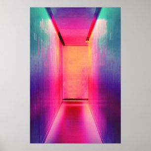 Neon Lighting Hot Pink Fotografy Bright Colors Poster