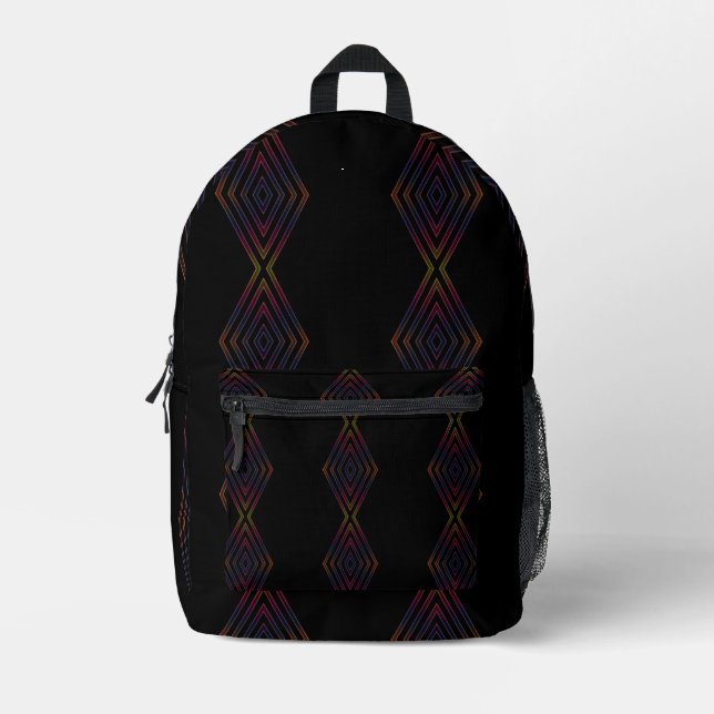 Neon Lights Bedruckter Rucksack (Vorderseite)