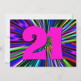 Neon Lights Club 21. Geburtstag Einladung