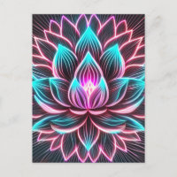 Neon Lights Lotus Blume Erwachen Reiki Magie
