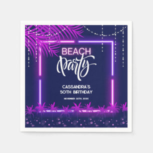 Neon Lights Palm Beach Night Party Geburtstag Serviette