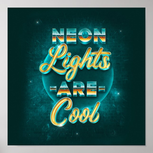 Neon Lights Square Poster (24x24) (Vorne)