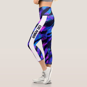 Neon Lila Animal Capri Leggings