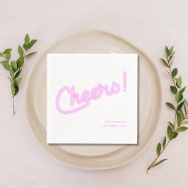 Neon Lila Cheers Personalisiert Wedding Serviette