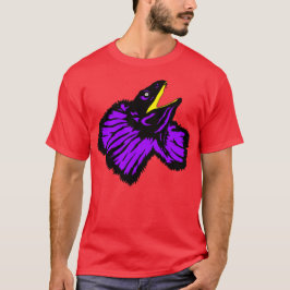 Neon Lila Frilled-Nackenechard T-Shirt
