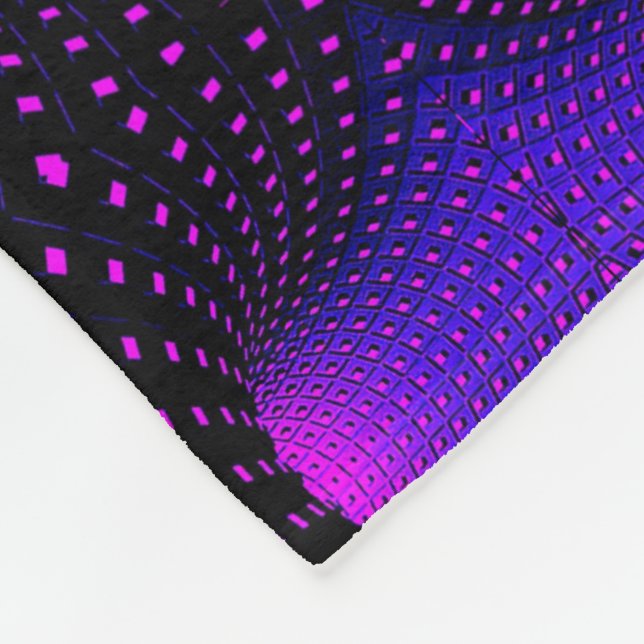 Neon-Lila-Geometrie-Decke Fleecedecke (Ecke)