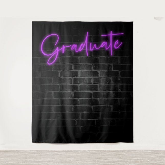Neon Lila Glow Light | Grad Party Foto Stand Wandteppich (Vorderseite)