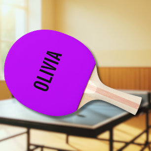 Neon Lila Modern Name Trendy Minimalistisch Tischtennis Schläger