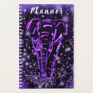 Neon Lila rosa Elefant Spaziergang an der Starry N Planer