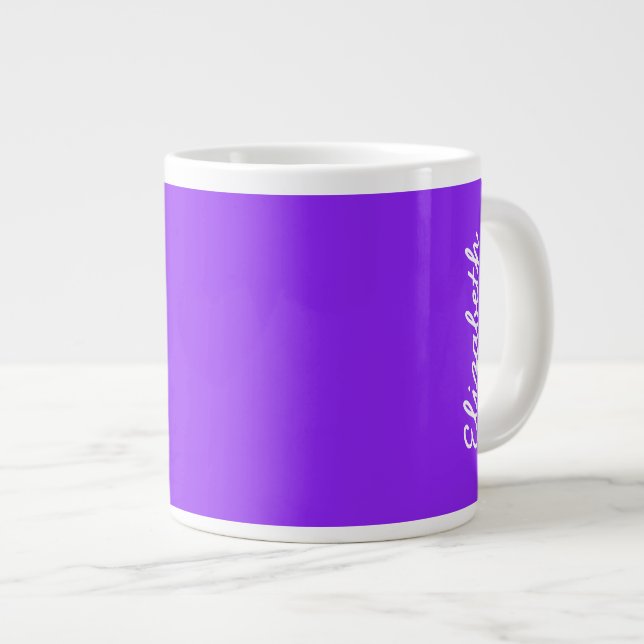 Neon Lila Solid-Color-Anpassung Jumbo-Tasse (Vorderseite Rechts)