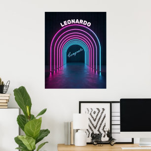Neon Lila und blauer Archway Poster