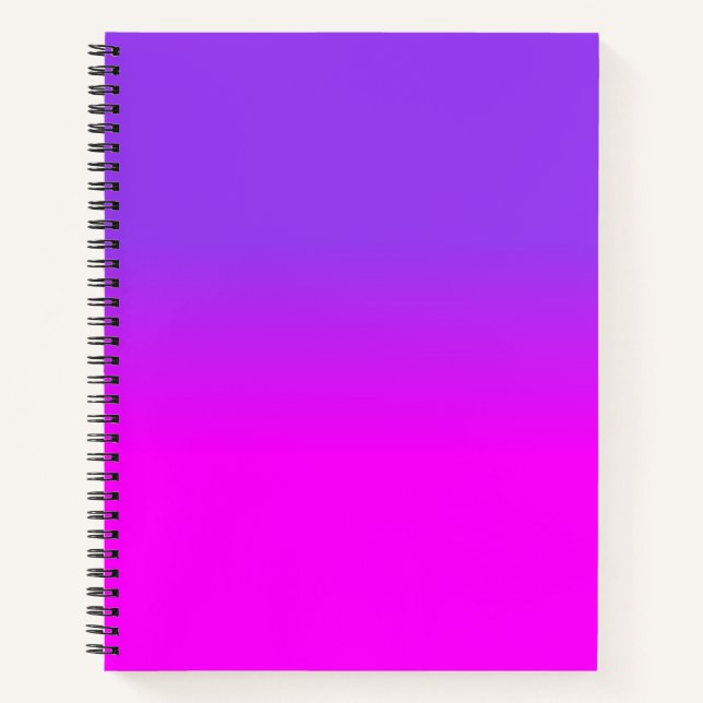 Neon Lila und Hot Pink Ombre Farbtafel Fade Notizbuch (Vorderseite)