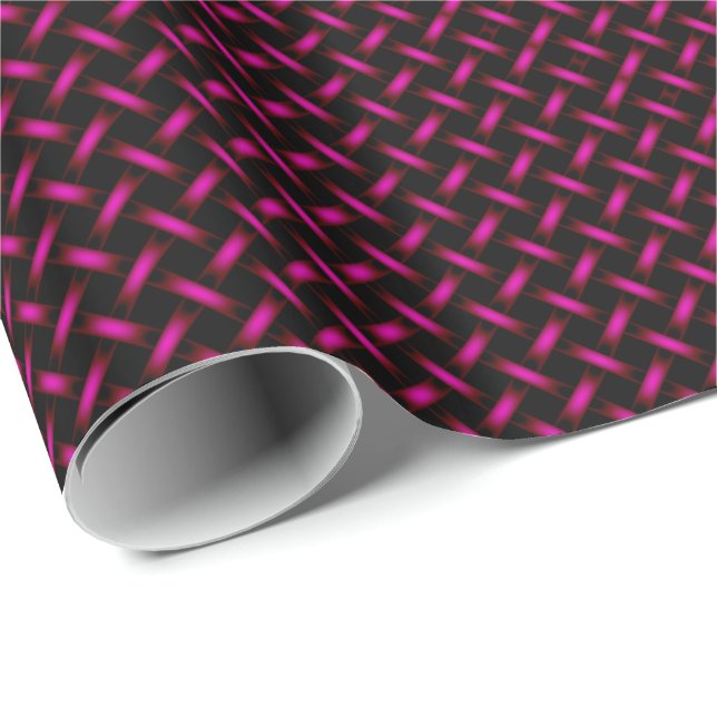 Neon Lila Weaved Pattern Geschenkpapier (Rolleneckpunkt)