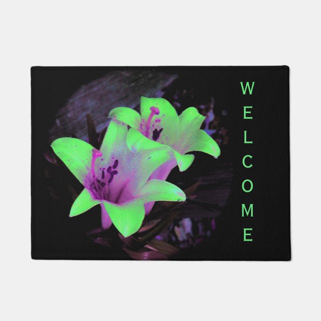 Neon Lilies Doormat Fußmatte (Vorderseite)