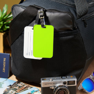 Neon Lime Einfarbig   Klassisch Gepäckanhänger