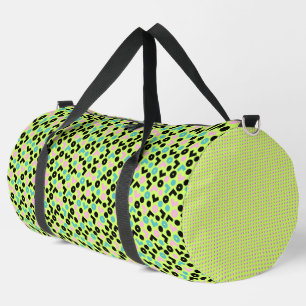 NEON LIME GREEN BLUE BLACK PINK PATTERN DUFFLE BAG