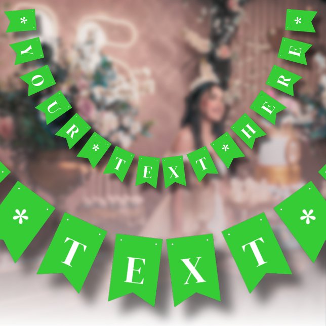 Neon Lime Green Solid Color | Benutzerdefiniert Wimpelkette (Von Creator hochgeladen)