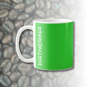 Neon Lime Green Solid Color  Klassisch Personalisi Kaffeetasse