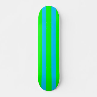 Neon Lime Green und Aquamarin Blue Strip Skateboar Skateboard