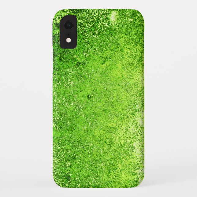Neon Lime Green Wethered Grunge Metal Case-Mate iPhone Hülle (Rückseite)