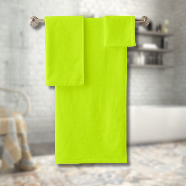 Neon Limon Yellow Solid Color | Classic Badhandtuch Set (Von Creator hochgeladen)