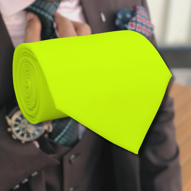 Neon Limon Yellow Solid Color | Classic | elegant Krawatte (Von Creator hochgeladen)