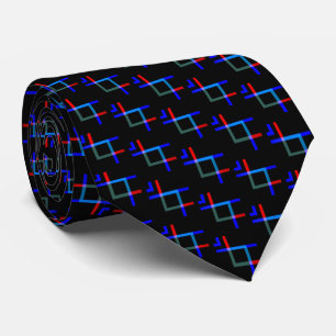 Neon Lines Blue Black Red Pattern Krawatte
