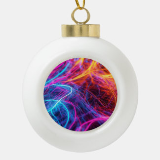 Neon Lines Keramik Kugel-Ornament