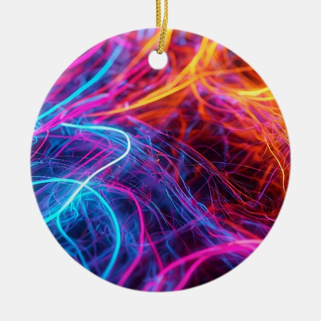 Neon Lines Keramik Ornament (Vorne)