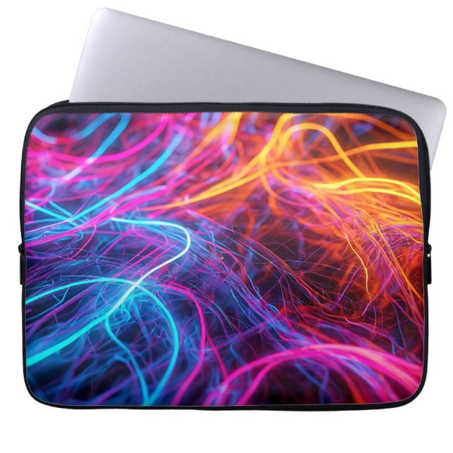 Neon Lines Laptopschutzhülle (Vorderseite)