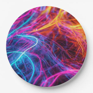 Neon Lines Pappteller