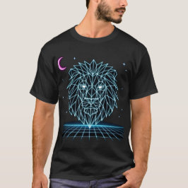 Neon Lion Synthwave - Retro King Predator Tee
