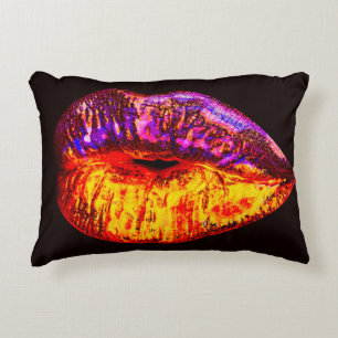 Neon lips dekokissen