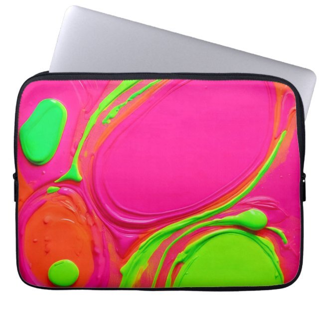 Neon Liquid Paint Dance Laptopschutzhülle (Vorderseite)