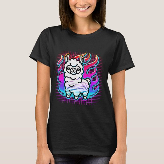 Neon Llama Vibes T-Shirt (Vorderseite)